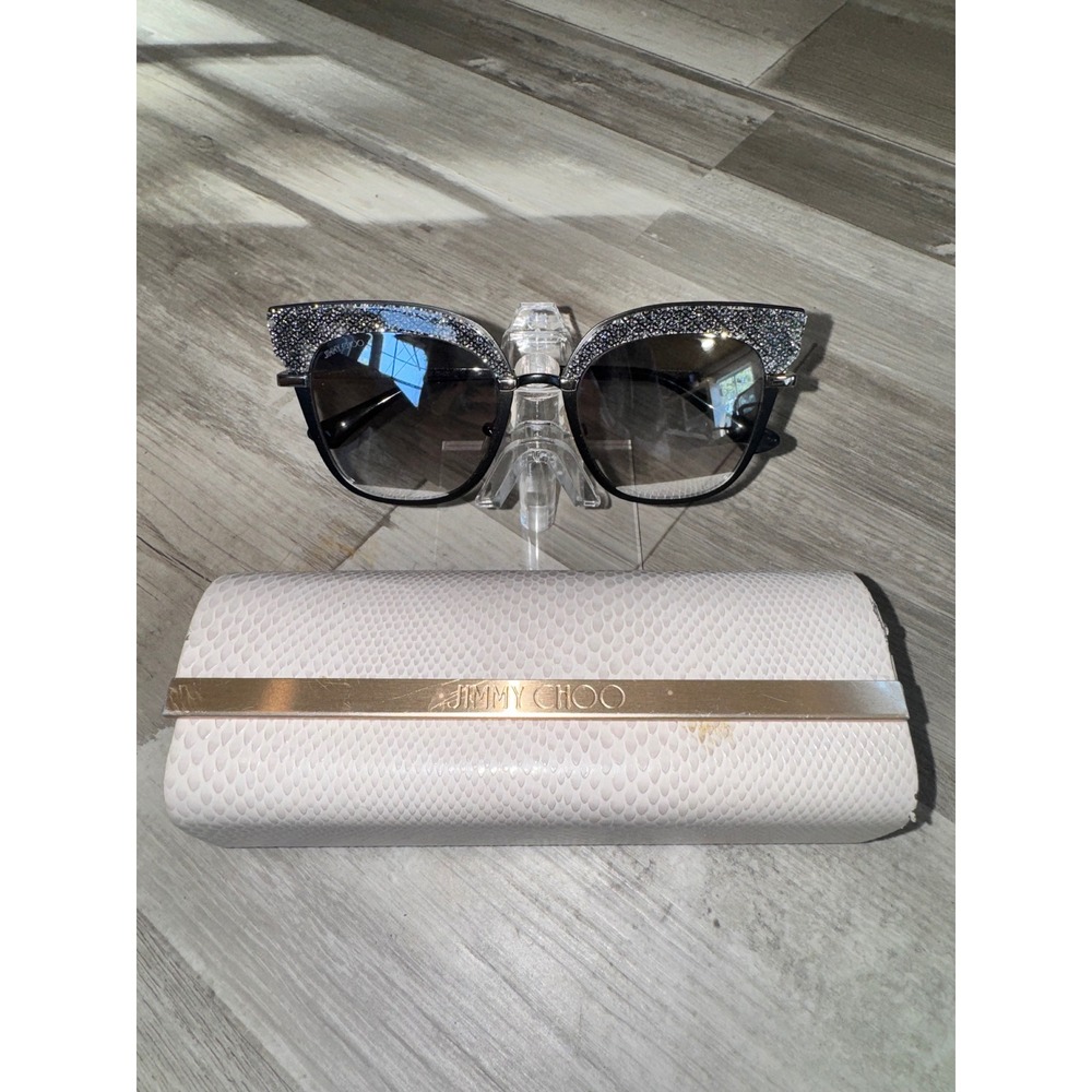 Jimmy Choo Black Silver Crystal Embellished Cat Eye Rosy/S1AXFU 51020 140